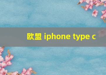 欧盟 iphone type c